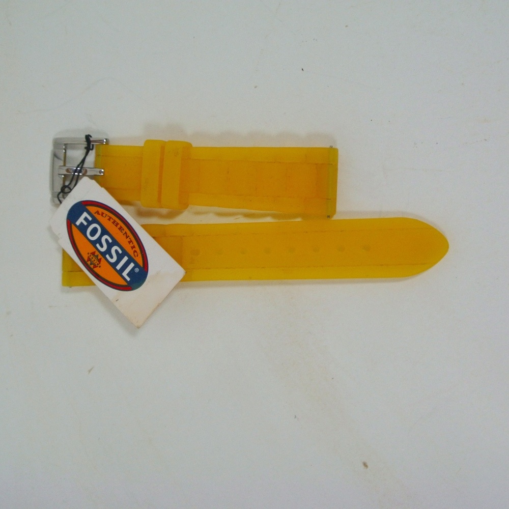 fossil watch band clear yellow